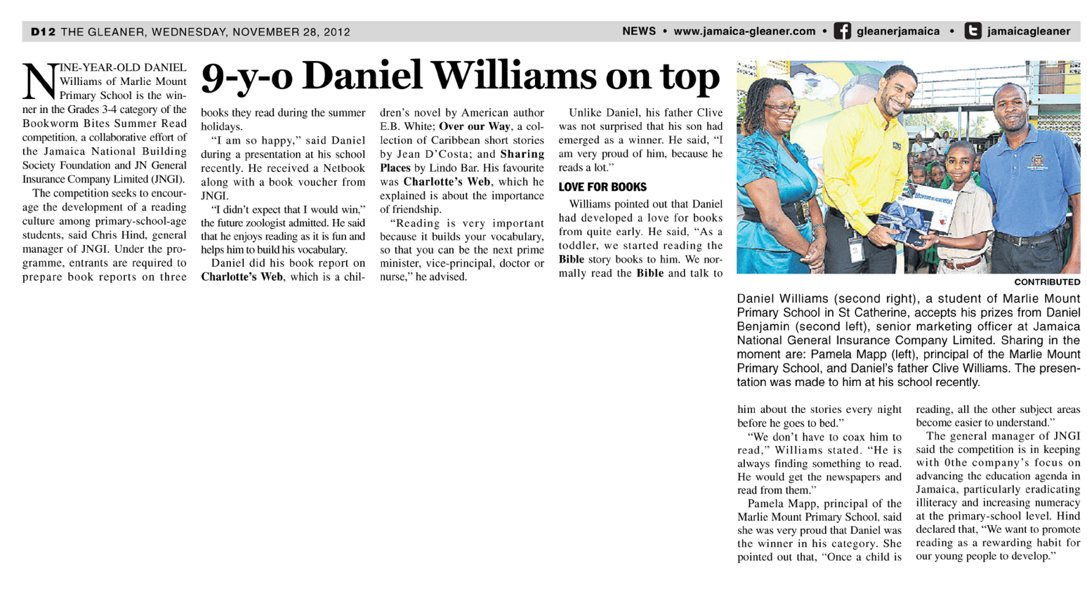 9-y-o Daniel Williams on top