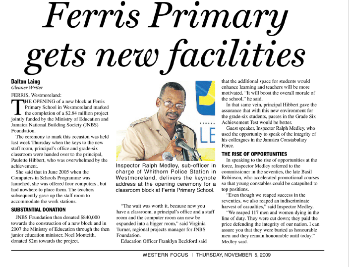 Ferris Primary gets new facilities