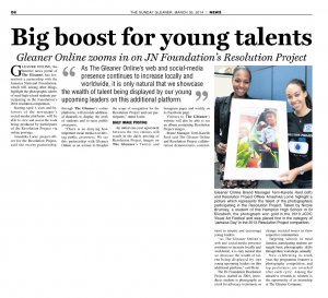 Gleaner Online zooms in on JN Foundation’s Resolution Project
