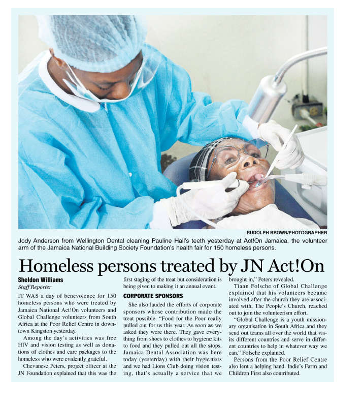 Homeless persons treated by JN Act!On