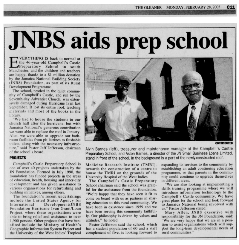 JNBS aids prep school