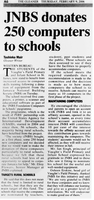 JNBS donates 250 computers to schools