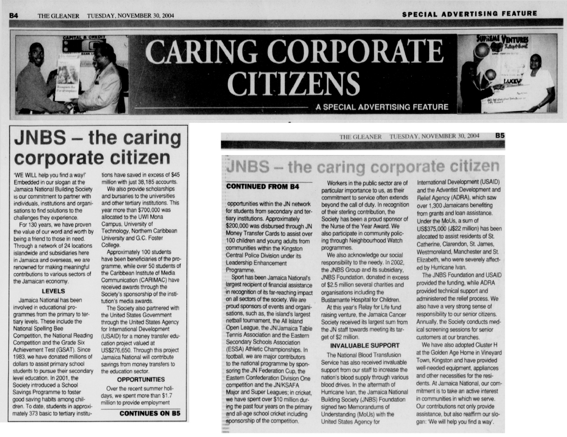 JNBS…the caring corporate citizens