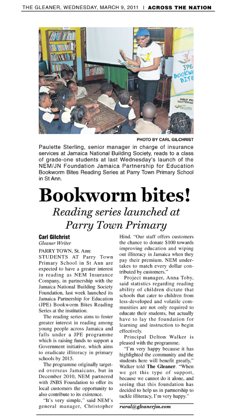 Reading series launched at Parry Town Primary