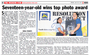 Seventeen-year-old wins top photo award