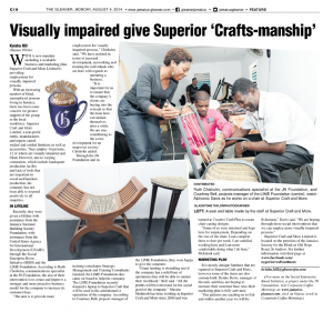 Visually impaired give Superior ‘Crafts-manship’