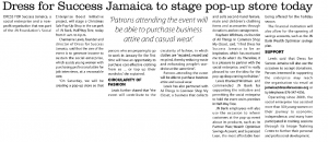 Dress for Success Jamaica to stage pop-up store today