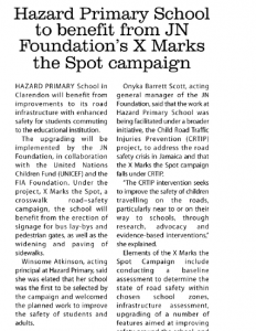 Hazard Primary School to benefit from JN Foundation’s X Marks the Spot campaign