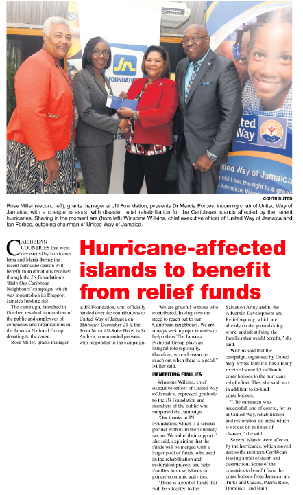 Hurricane-affected islands to benefit from relief funds