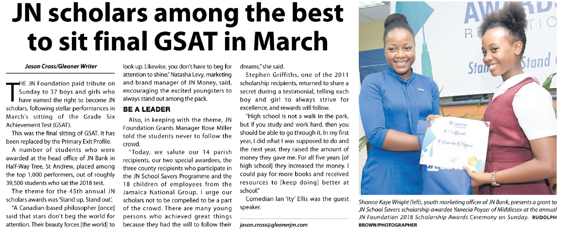 JN scholars among the best to sit final GSAT in March