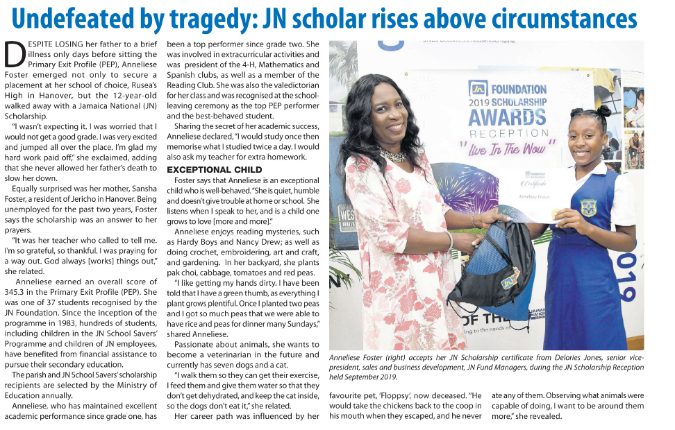 Undefeated by tragedy – JN Scholar rises above circumstances