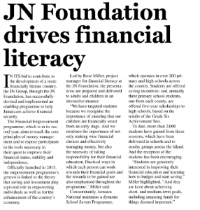 JN Foundation drives financial literacy