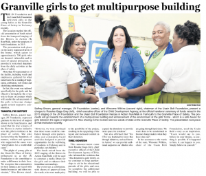 Granville girls to get multipurpose building