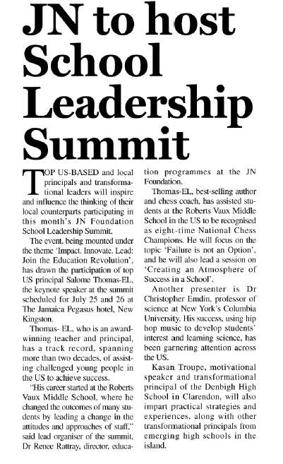 JN to host School Leadership Summit